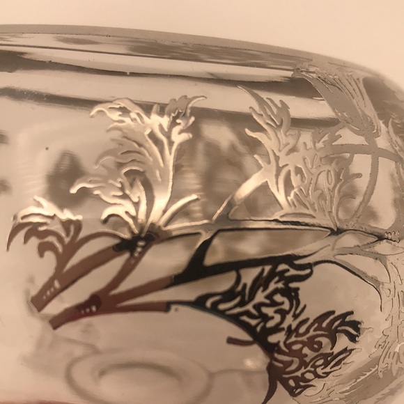 VTG 50s Viking Glass Flowerite Frog w/Flanders Poppies Sterling Silver Overlay - Picture 7 of 10